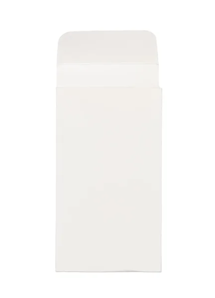 Boîte ouverte en papier blanc isolée sur blanc — Photo