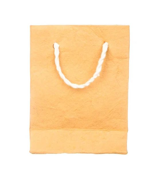 Помаранчевий паперовий мішок з шовковиці ізольований на білому — стокове фото