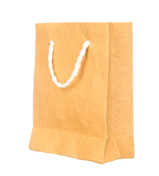 Orange mulberry paper bag isolated on white — Stock Photo, Image