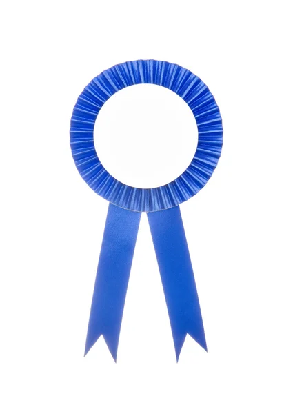 Modrá látka award stuha izolované na bílém Stock Fotografie