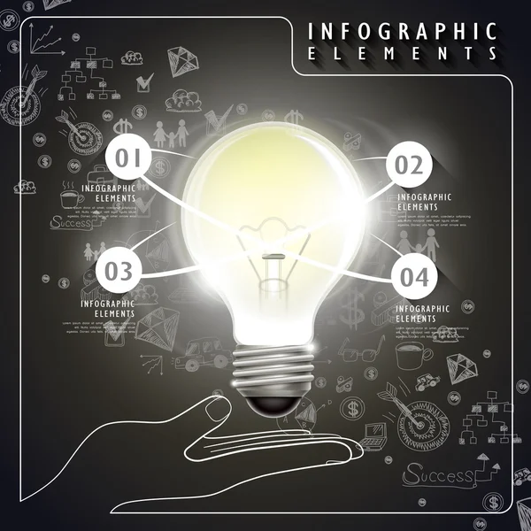 Vektor Idee Glühbirne infografische Elemente — Stockvektor