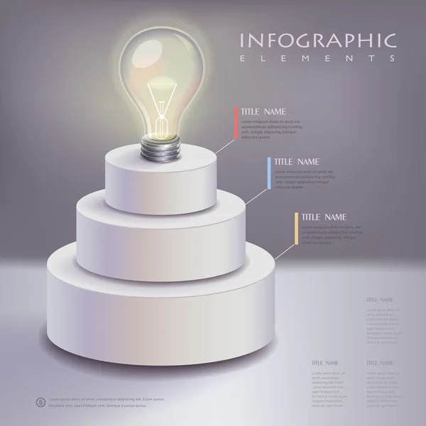 Modello di infografica creativa con lampadina — Vettoriale Stock