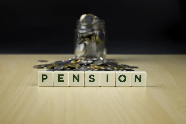 Concepto de Pensiones. Conceptual financiero — Foto de Stock