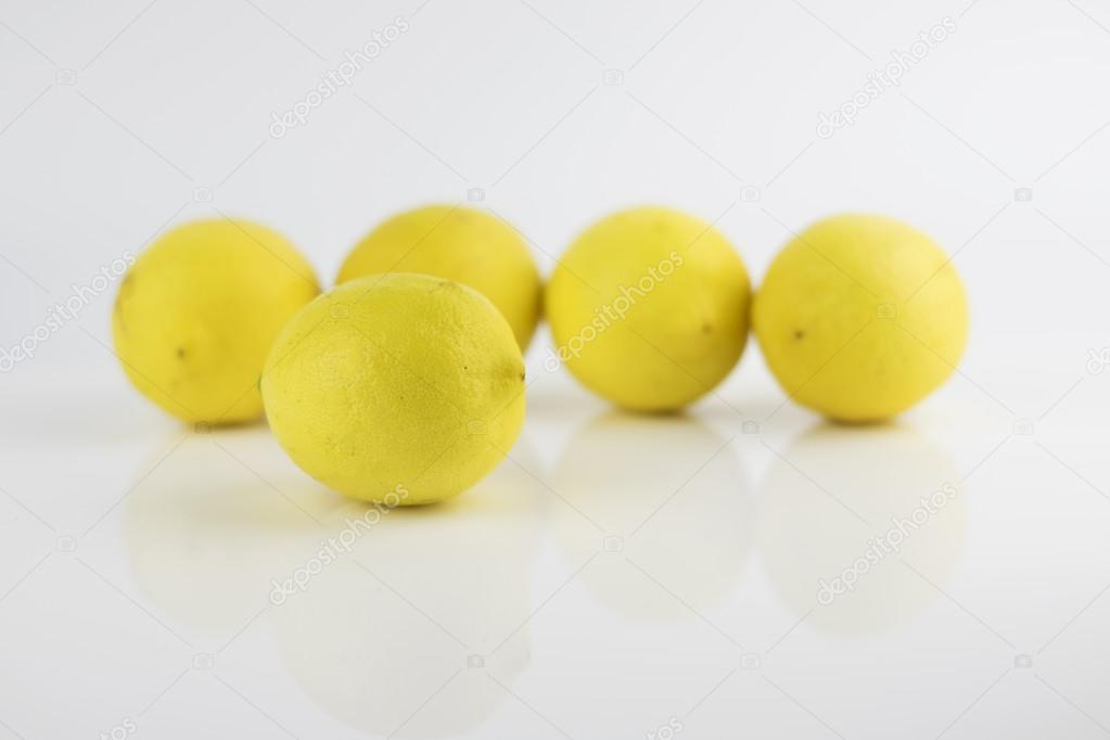 Fresh lemons. Selective focus