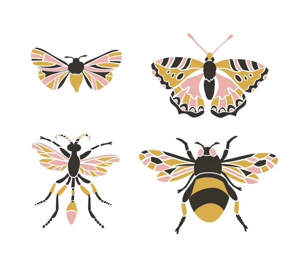 Insects icons set — Stock Vector