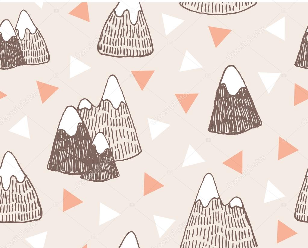 Pattern with mountains landscape