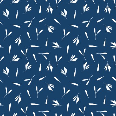 Yaprakların siluetleri ile Seamless Modeli