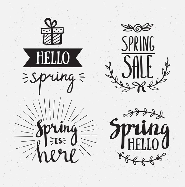 Hand Drawn spring lettering — Stock Vector