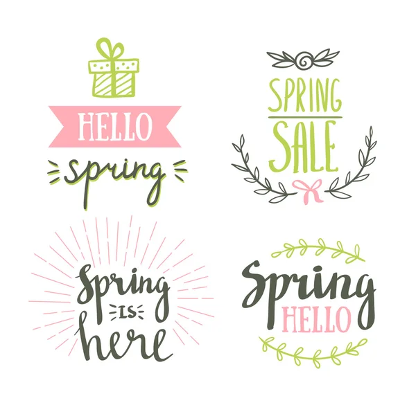 Hand Drawn spring lettering — Stock Vector