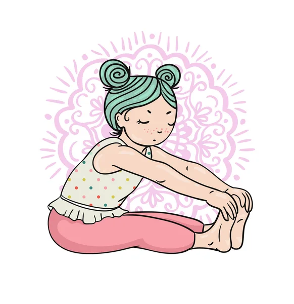 Logo de yoga para niños — Vector de stock