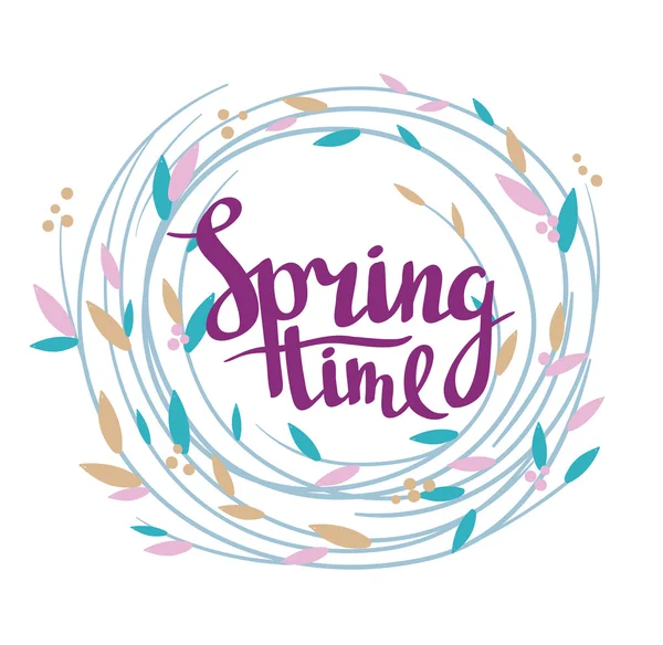 Stylish lettering "Spring time" — Stock Vector