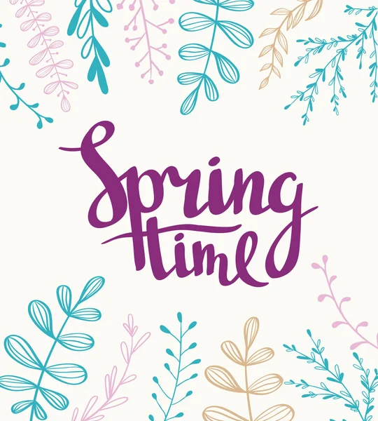 Stylish lettering "Spring time" — Stock Vector