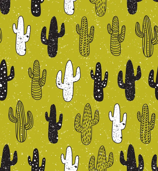 Modello senza cuciture di cactus hipster — Vettoriale Stock