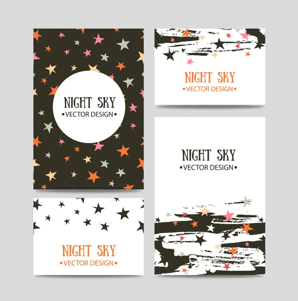 Set of bright cards templates — Stock Vector