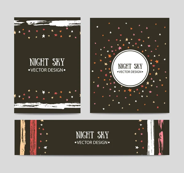 Set of bright cards templates. — Stock Vector
