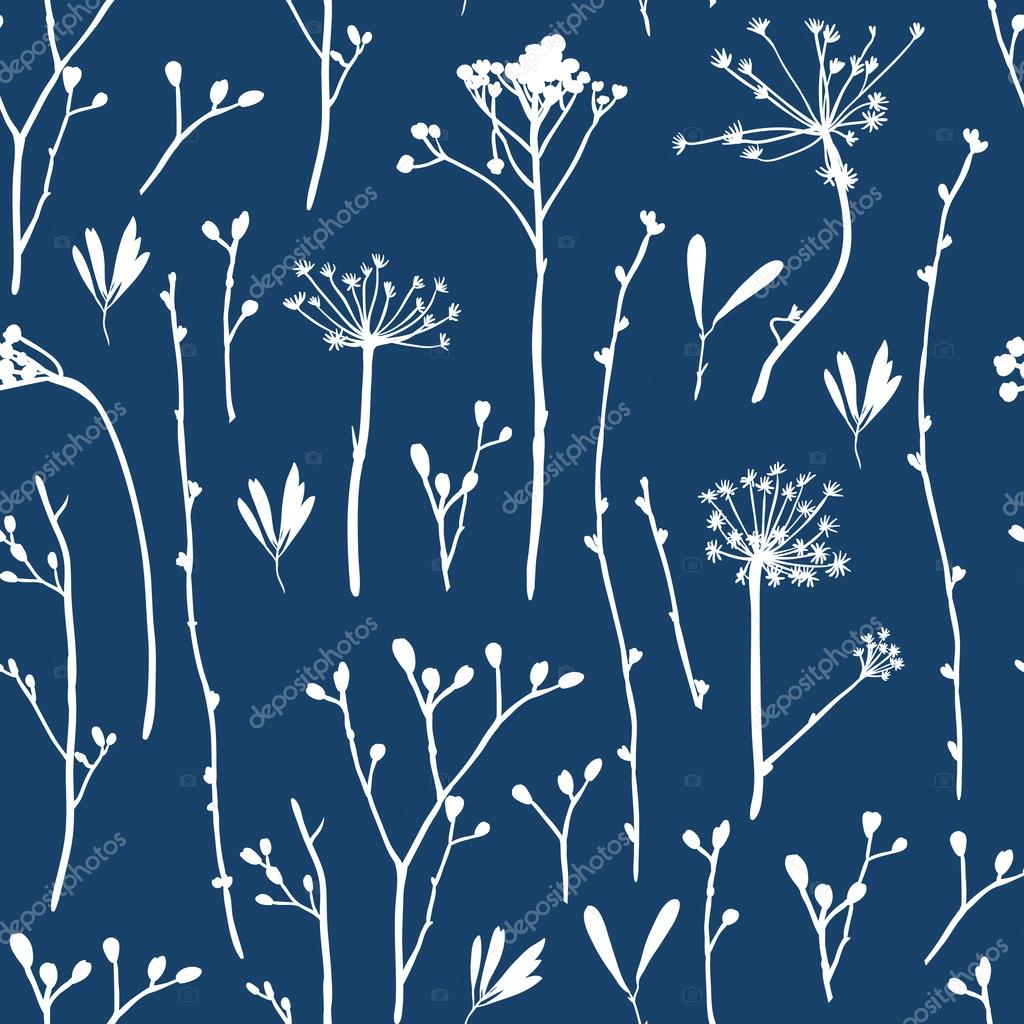 Patrón sin costuras con siluetas de flores y hierba vector, gráfico vectorial © Utro-na-more imagen #105733366 Patrón sin costuras con siluetas de flores y hierba vector, gráfico vectorial © Utro-na-more imagen #105733366