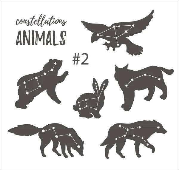 Espace avec animaux cosmiques — Image vectorielle