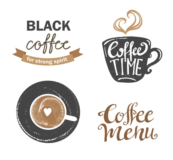 Set von Vintage-Kaffee-Abzeichen — Stockvektor