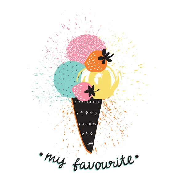 Cono de helado — Vector de stock