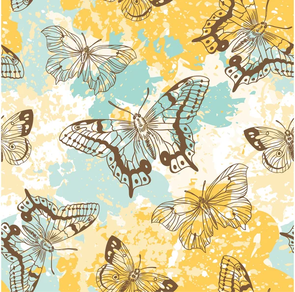 Patrón sin costuras con mariposas — Archivo Imágenes Vectoriales
