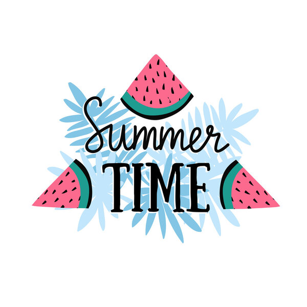 Летний фон с ломтиками арбуза
