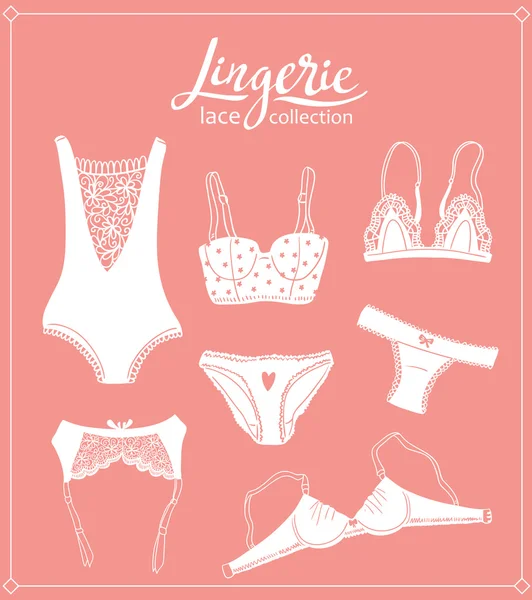 Lace lingerie set — Stock Vector