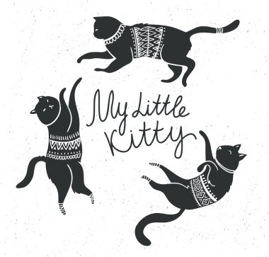 Kediler ve şık yazı 