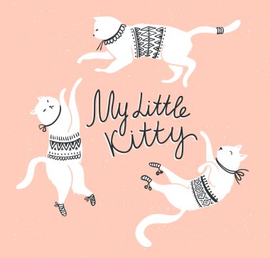 Kediler ve şık yazı 