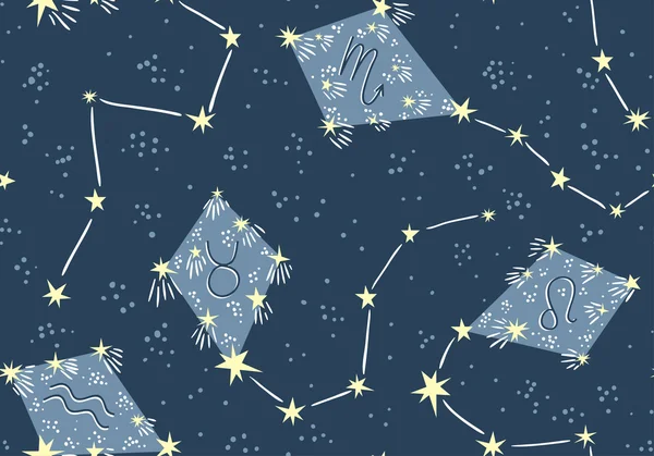 Sømløst Constellation-mønster – stockvektor