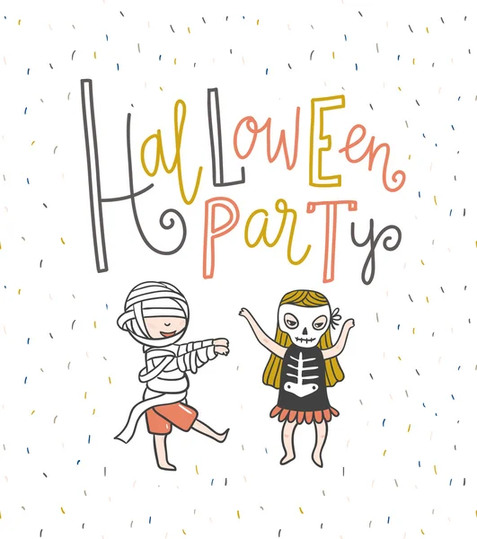 Grußkarte mit Halloween-Party-Schriftzug.. — Stockvektor