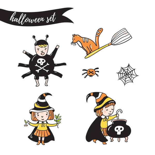 Conjunto de personajes de Halloween . — Vector de stock