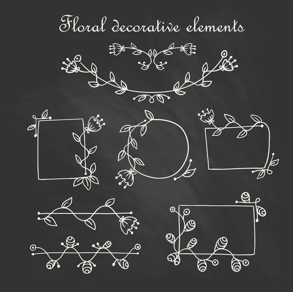 Elementos decorativos florales — Archivo Imágenes Vectoriales