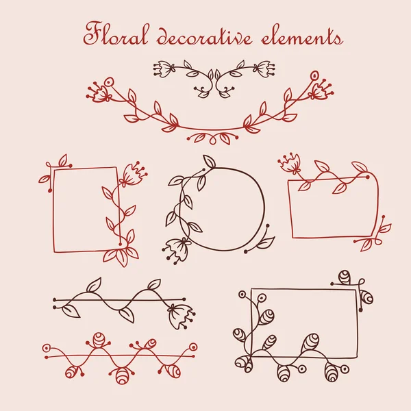 Floral decorative elements — Stock Vector