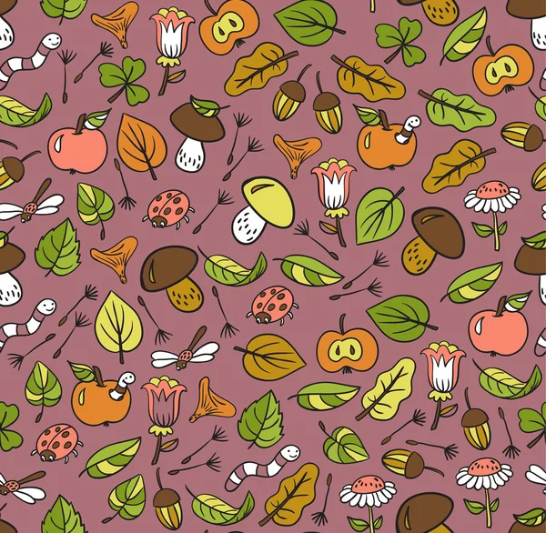 Fall season seamless pattern — Stock Vector