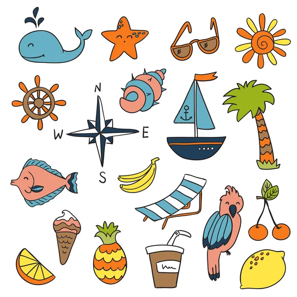 Viajar: Isla, mar, sol, playa — Vector de stock