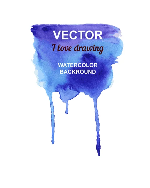 Bandes d'aquarelle bleu vif avec texte — Image vectorielle