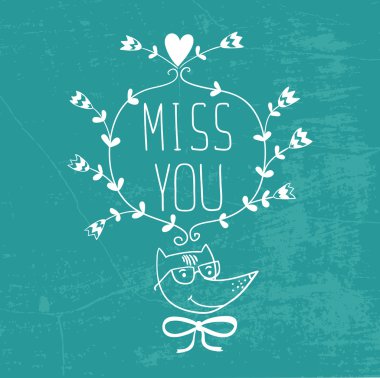 Elle çizilmiş Bayan kart