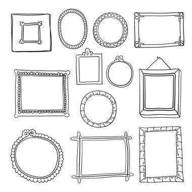Elle çizilmiş vektör çerçeve kümesi
