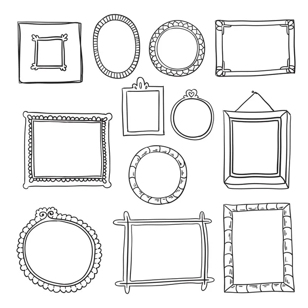 Set of hand drawn vector frames — Stock Vector