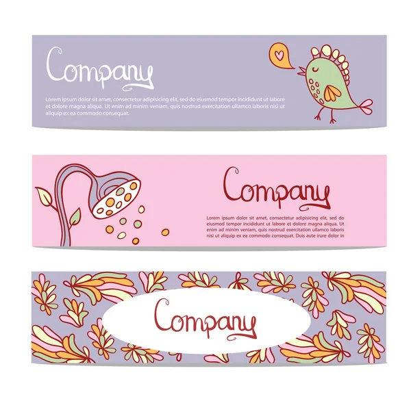 Floral banners with bird — Stock Vector