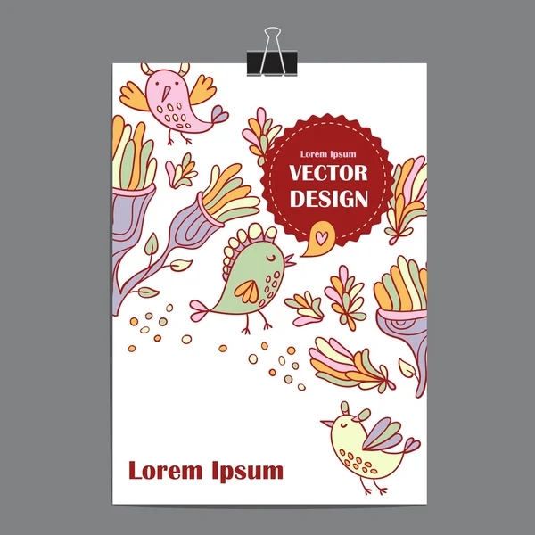 Póster con fondo floral — Vector de stock