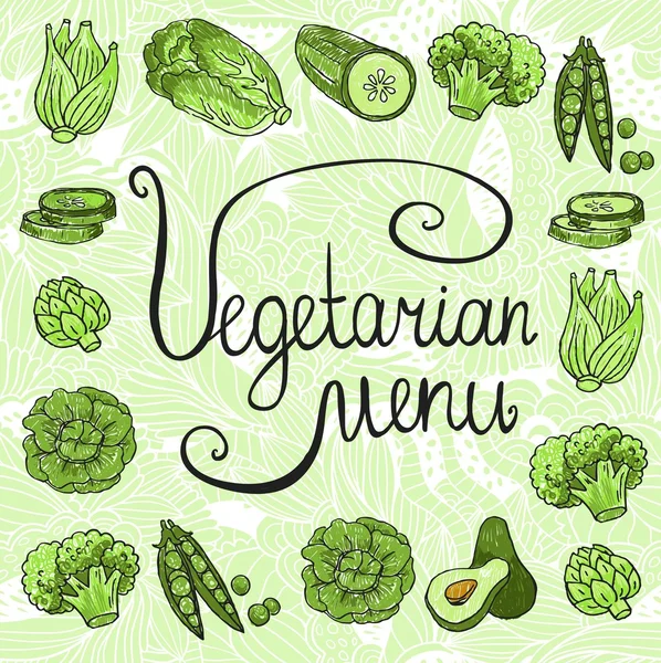 Menu verde vegetariano — Vetor de Stock