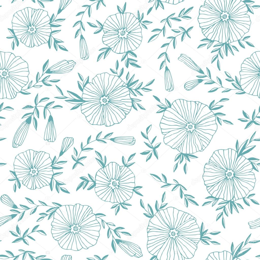 Pattern with elegant flowers