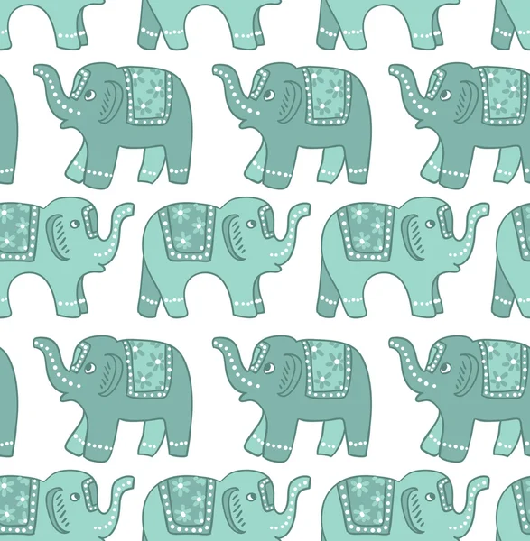 Ethnic elephants seamless pattern — Stock Vector