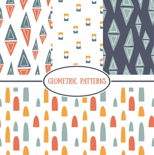 Seamless geometrical patterns — Stock Vector