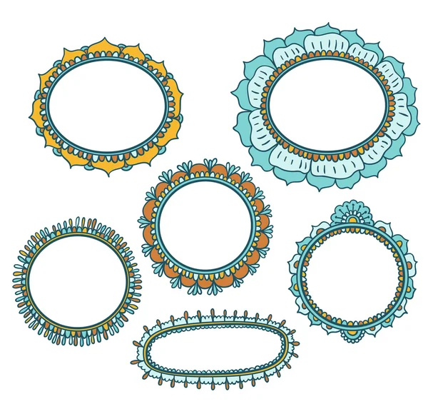 Floral doodle frames — Stock Vector
