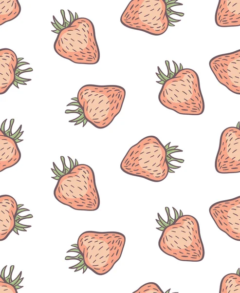 Mignon motif de fraise sans couture — Image vectorielle