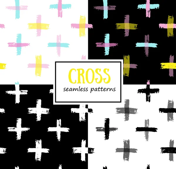 Naadloze Kruis patronen — Stockvector