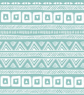 Green tribal striped seamless pattern. clipart