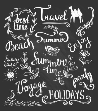 Yaz tasarım için öğeleri el çekilmiş